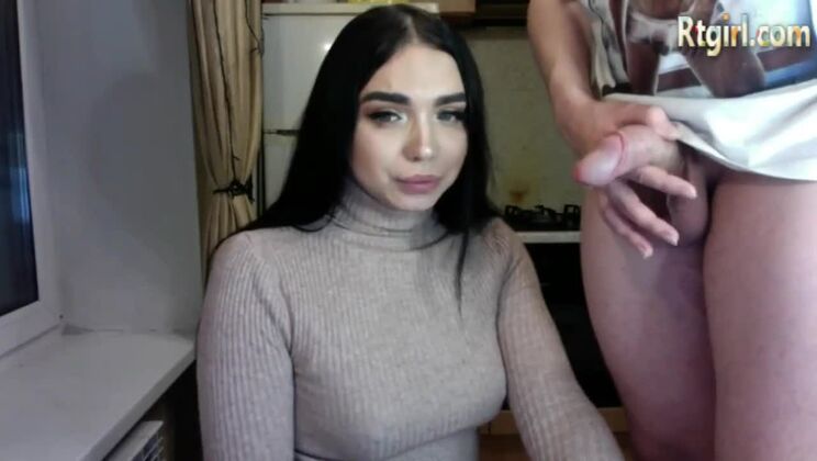 Snazzy busty teenage tranny Eva Borisova in hot lingerie porn video